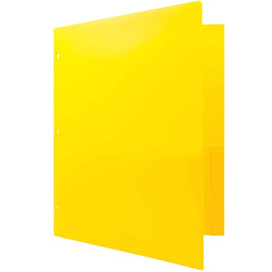JAM Paper 3-Hole Heavy Duty Plastic Pocket Folder